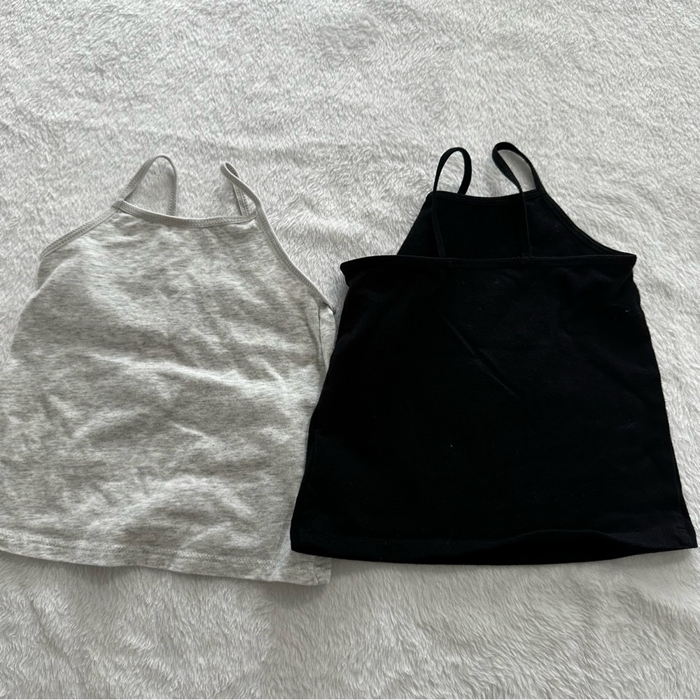 Set of Two Halter Tops in Black and Gray